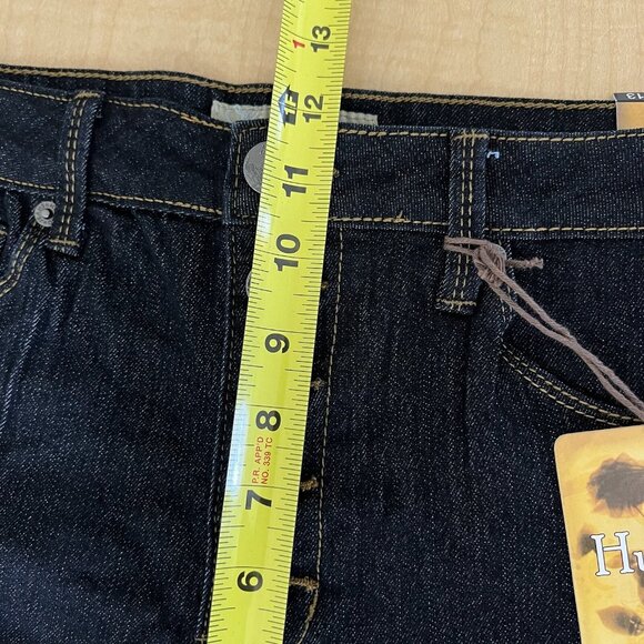 NEW‎ Hybrid Women's Denim Jeans Size 13 Skinny Stretch Buttons Mid Rise Black - Picture 10 of 11